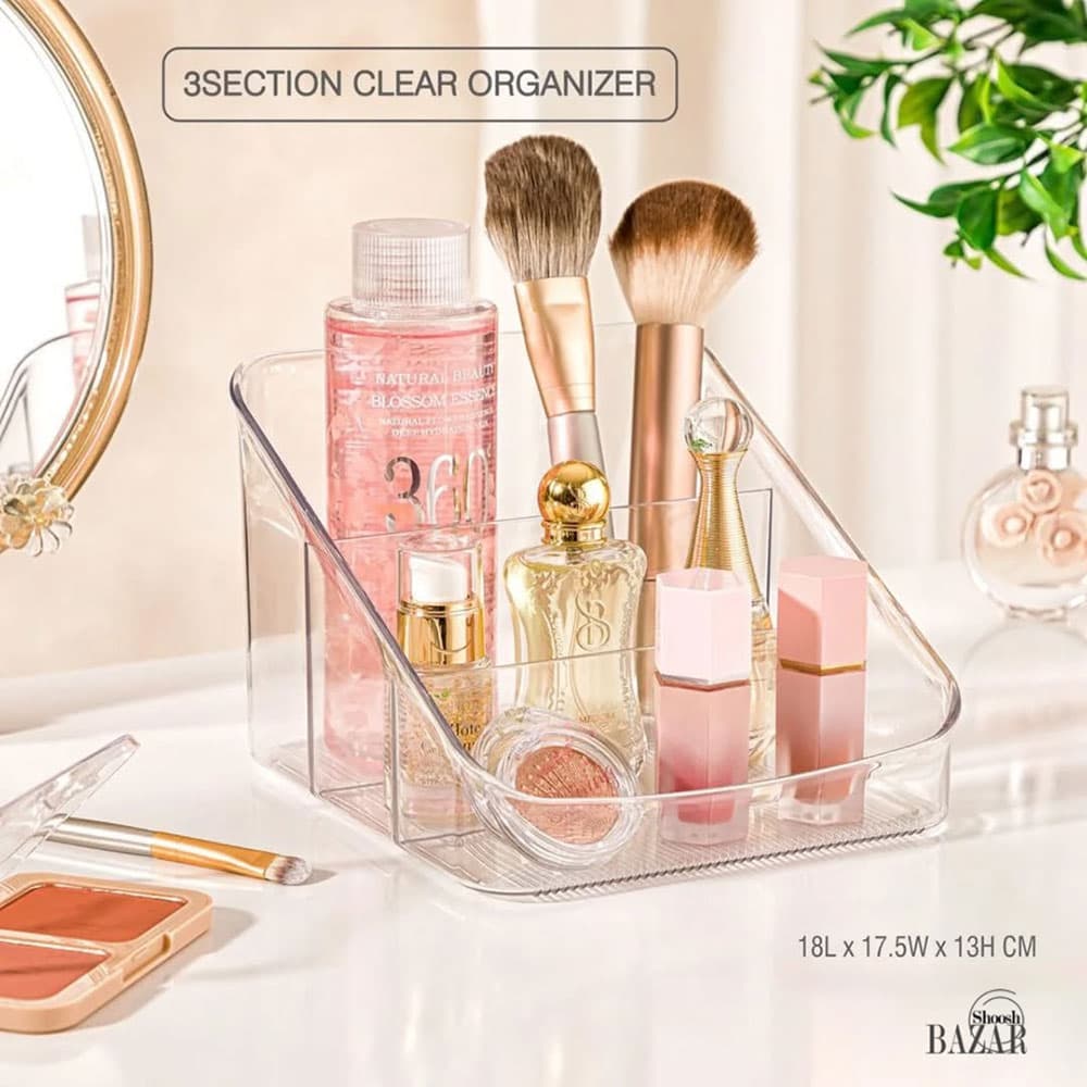 نظم دهنده رومیزی شفاف 3 خانه لیمون کد 2366