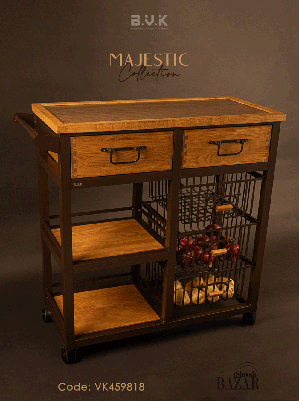 کنسول پنج کشویی تیره بی وی کی کد 459818 مدل مجستیک
