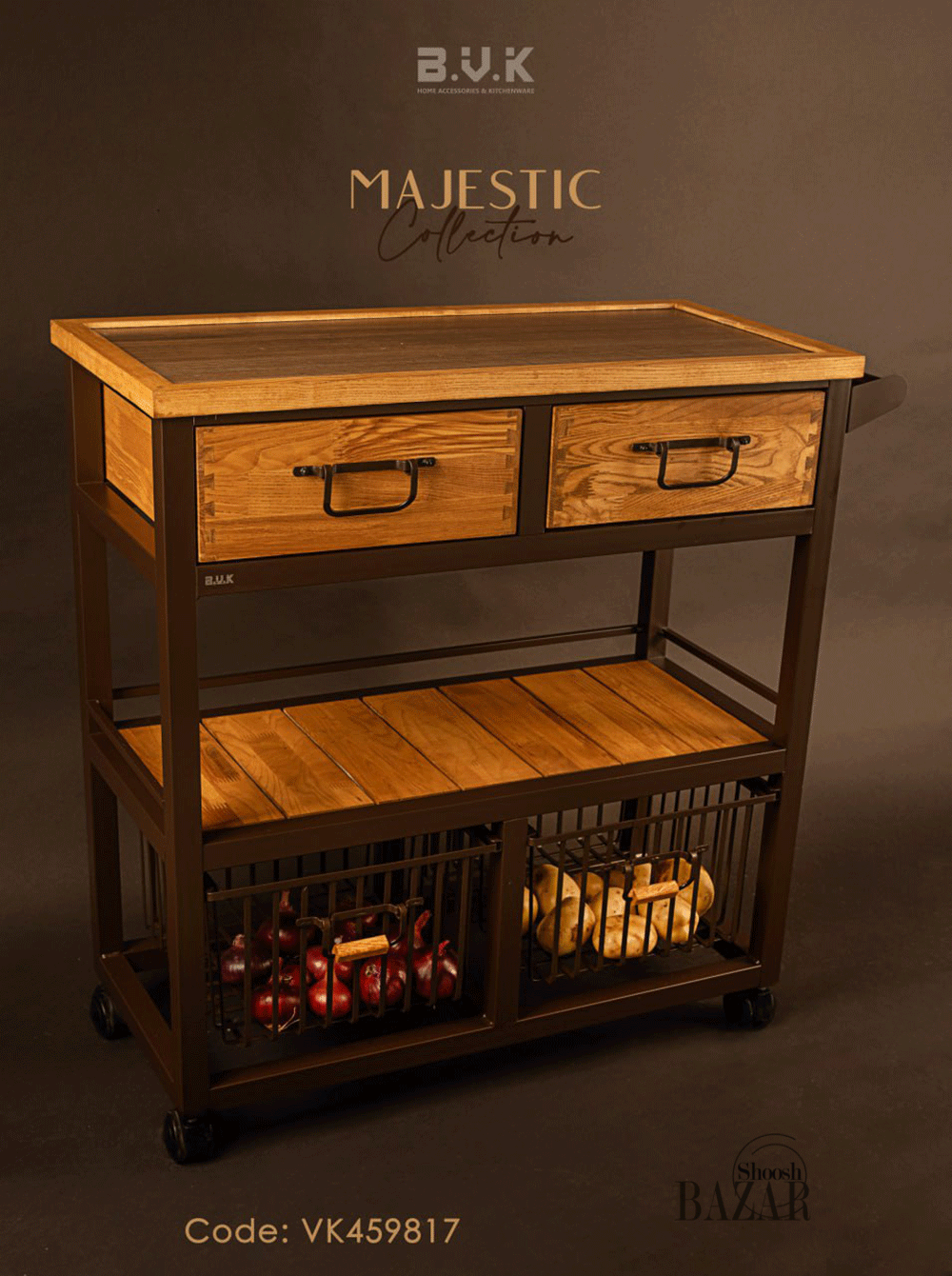 کنسول چهار کشویی تیره بی وی کی کد 459817 مدل مجستیک