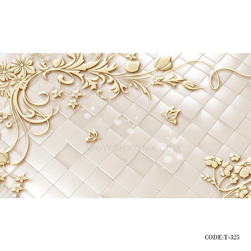 پوستر دیواری کاغذی 3D طرح پروانه طلایی