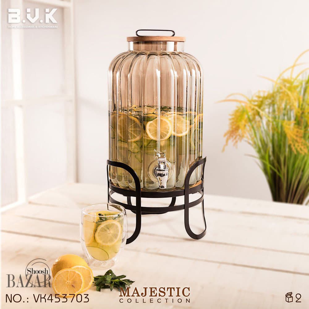 کلمن شیشه ای شامپاینی شیاردار بی وی کی کد 453703