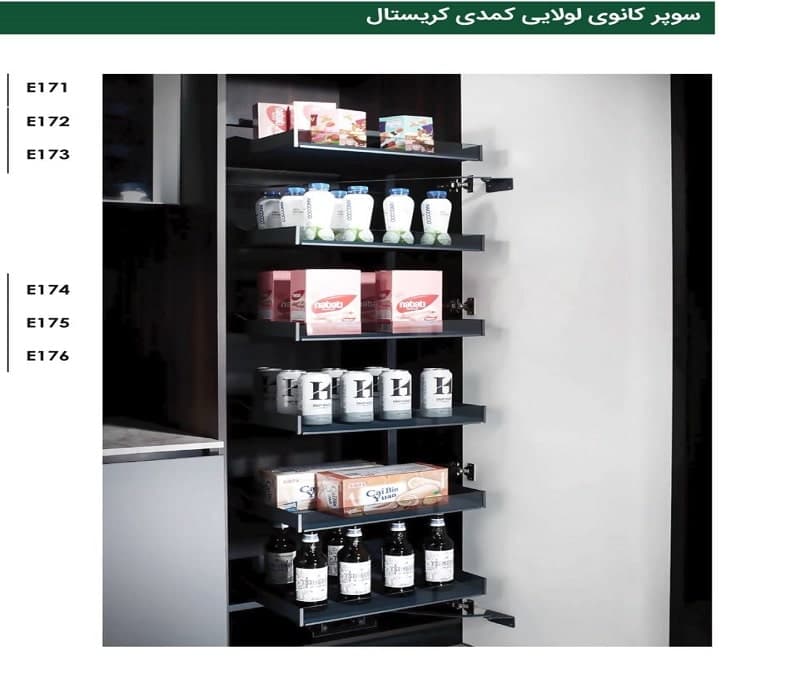 سوپر کانوی لولایی کمدی کریستال ارتفاع 187 سانتیمتر با عرض 60 سانتیمتر فانتونی کد E176