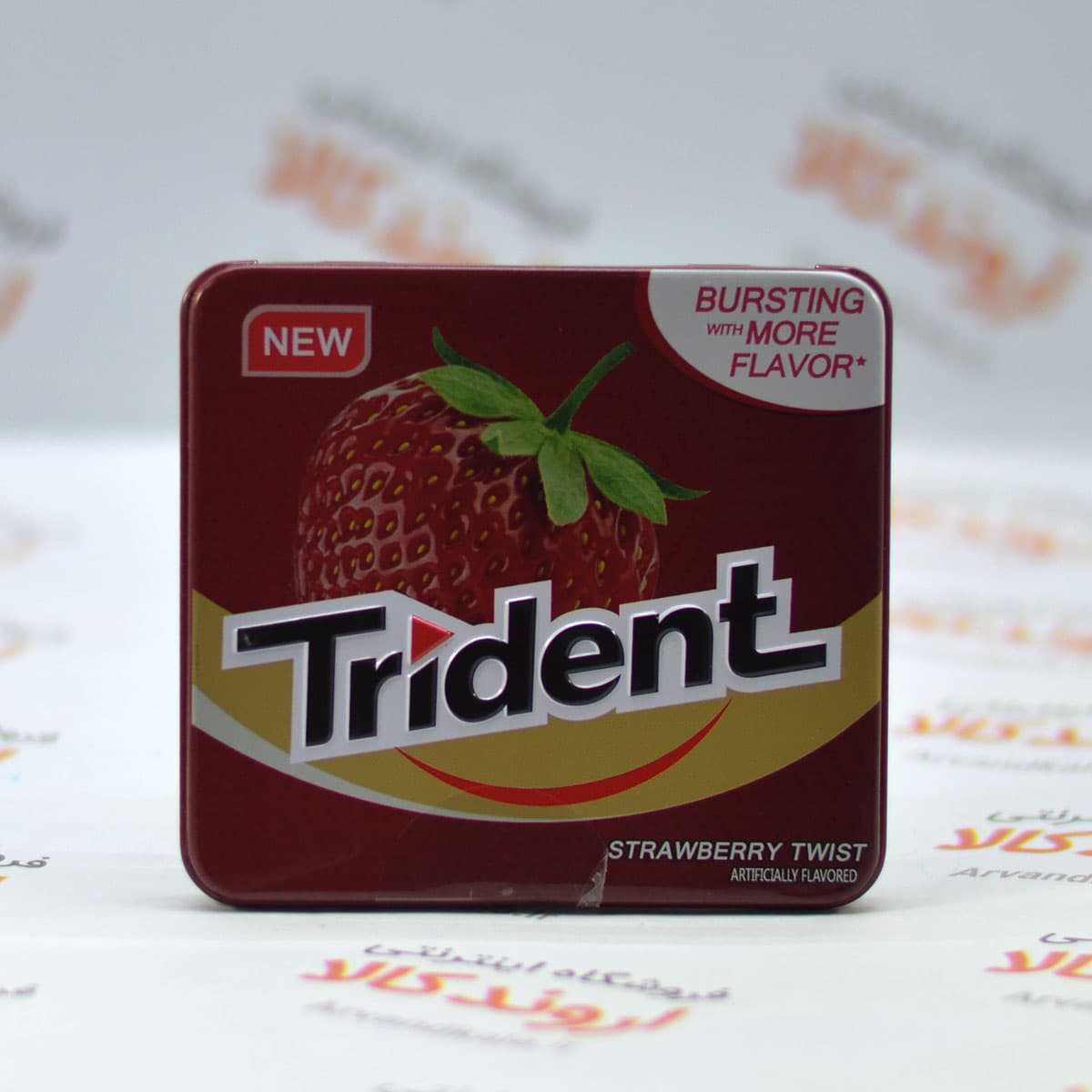 آدامس جعبه فلزی تریدنت Trident مدل Strawberry
