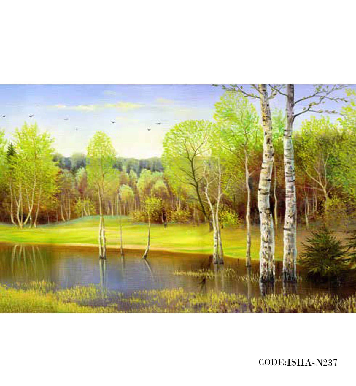 پوستر دیواری منظره پارچه ای مدل برکه