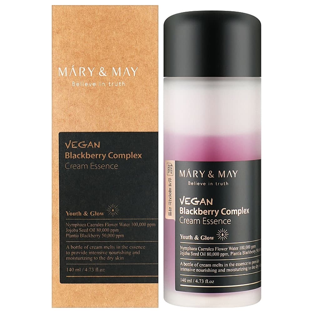 کرم اسنس آبرسان و روشن کننده کمپلکس بلک بری مری اند می Mary & May Vegan Blackberry Complex Cream Essence — تصویر ۲