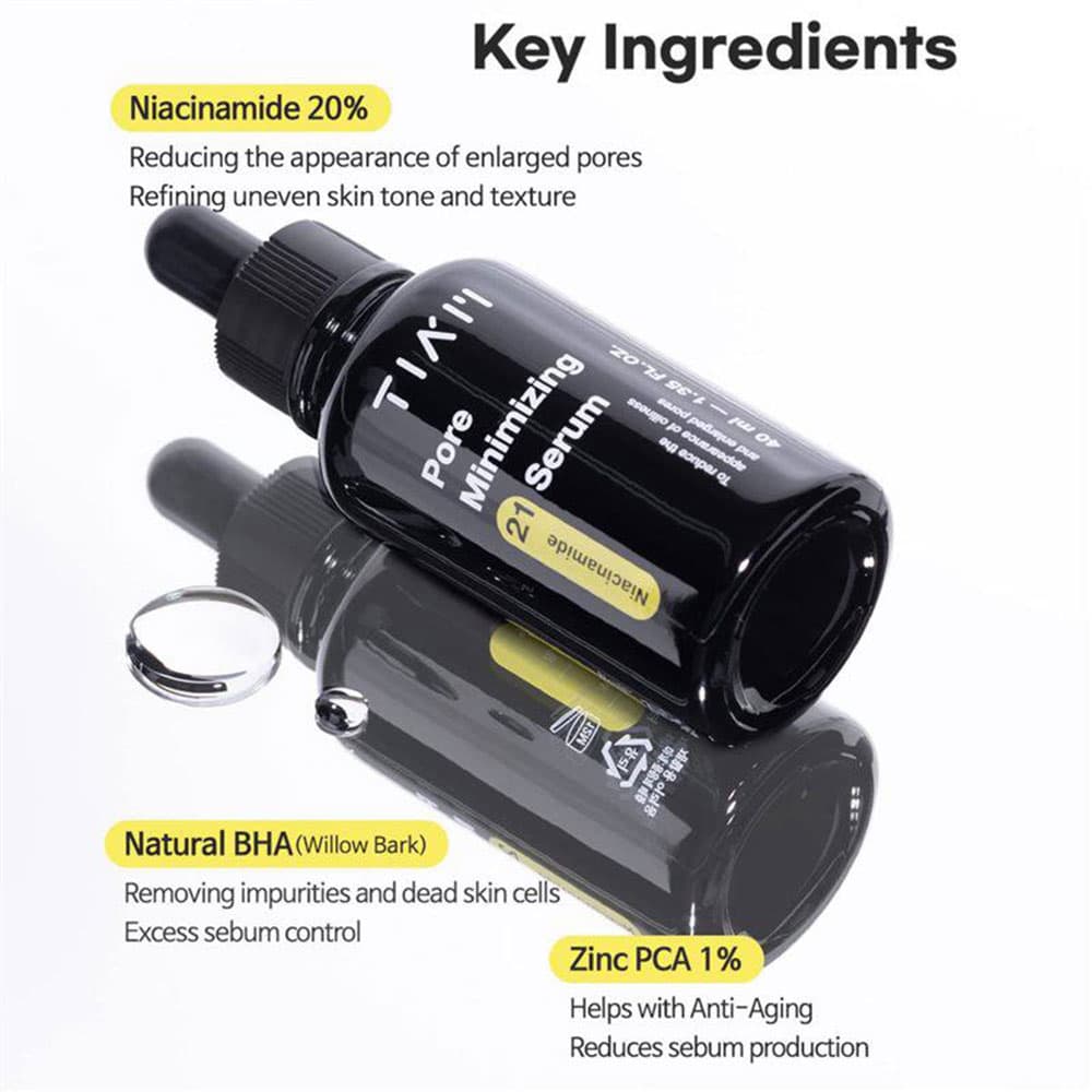 سرم روشن کننده و کنترل منافذ تیام TIAM Pore Minimizing 21 Serum — تصویر ۸