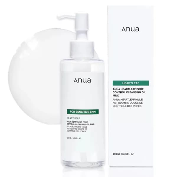شوینده روغنی کنترل منافذ و تسکین دهنده آنوا مخصوص پوست های حساس Anua Heartleaf Pore Control Cleansing Oil Mild — تصویر ۸