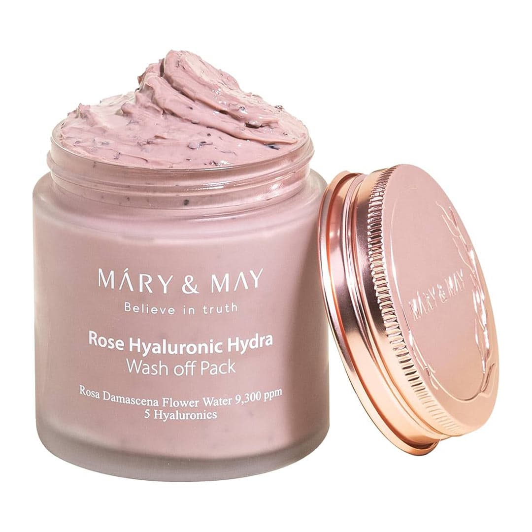 ماسک شستشوی آبرسان هیالورونیک اسید و گل رز مری اند می Mary & May Rose Hyaluronic Hydra Wash off Pack — تصویر ۱۰