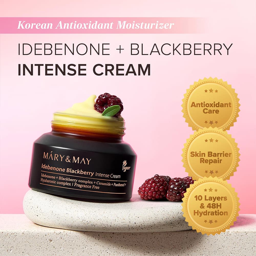کرم ضد چروک و ترمیم کننده ایدبنون و بلک بری برند مری اند می Mary & May Idebenone Blackberry Intense Cream — تصویر ۳