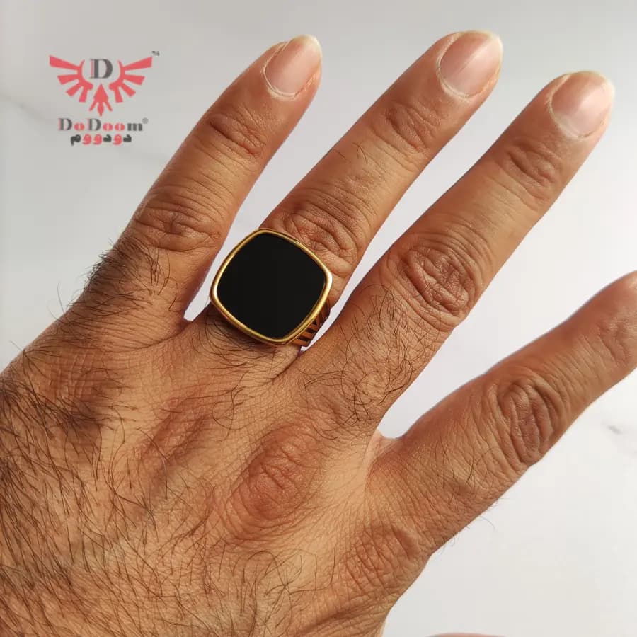 انگشتر استیل مربعی R02 — تصویر ۴