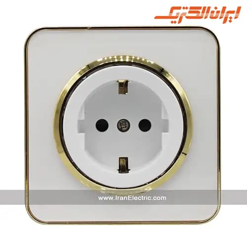 پریز برق ارت درب‌دار اسپیناس طلایی زه بژ میان بژ