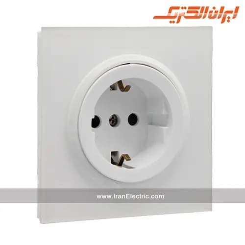 پریز برق ارت‌دار اسپادانا سفید زه سفید