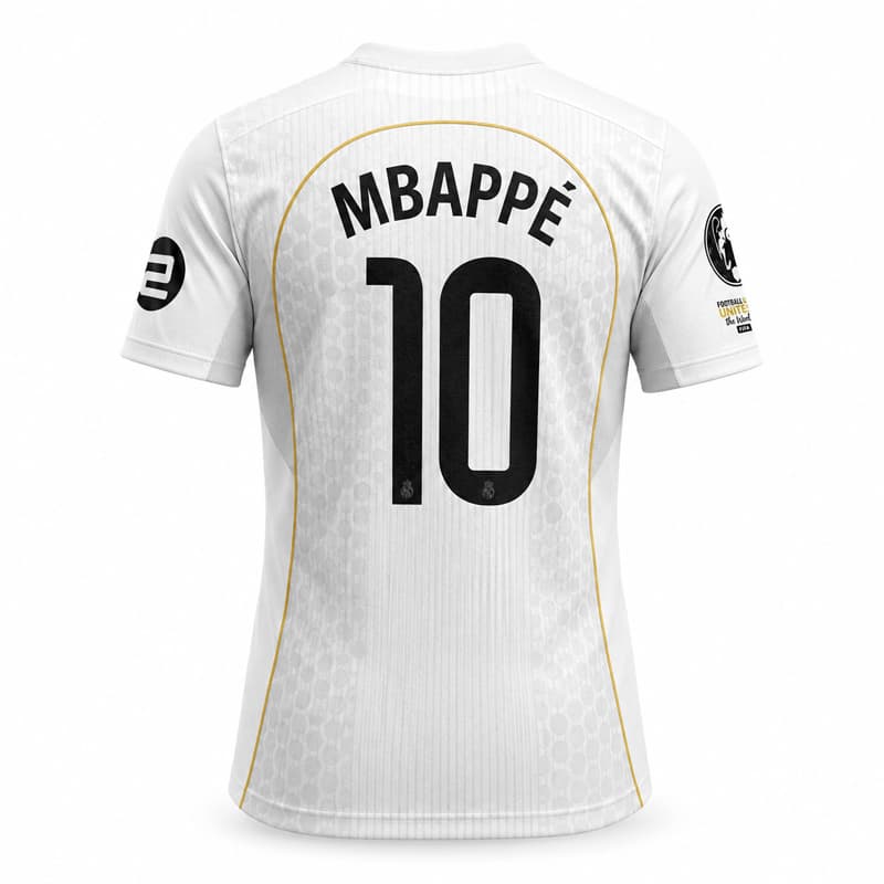 کیت فوتبالی بچگانه کیلیان امباپه مدل Real Madrid-2025-26 سفید — تصویر ۷