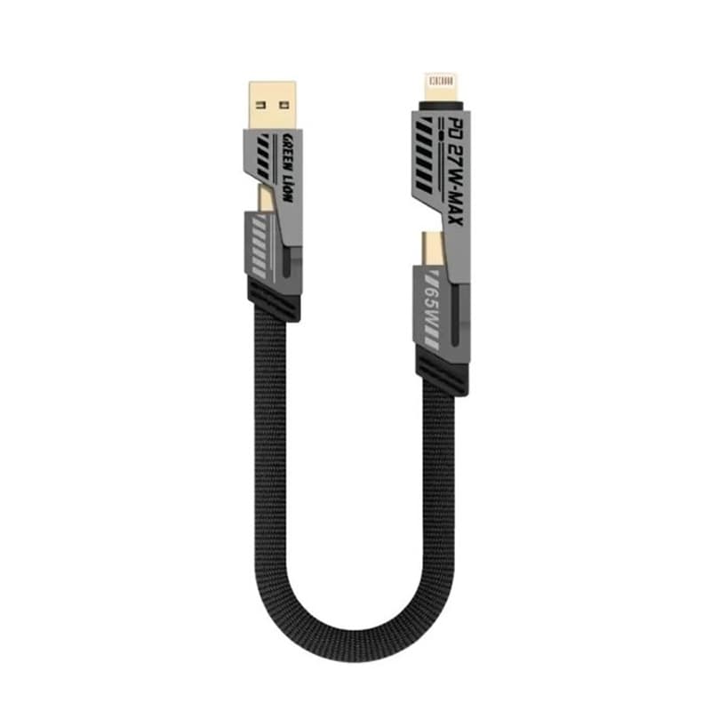 کابل فست تبدیل USB/USB-C به USB-C/لایتنینگ گرین لاین مدل Braided طول 1.2 متر