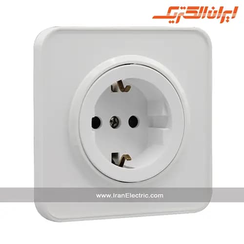 پریز برق ارت‌دار اسپیناس سفید زه سفید