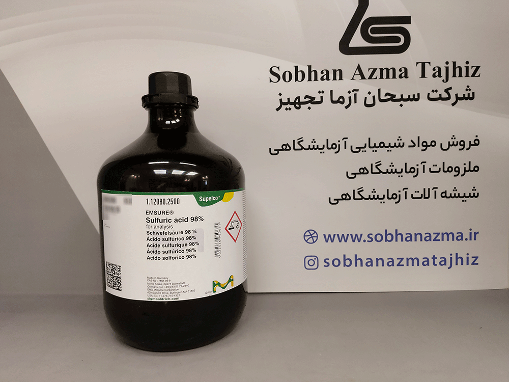 سولفوریک اسید 98% برای آنالیز برند مرک آلمان کد 112080 | 1000 میلی لیتر — تصویر ۳