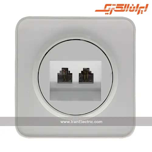 سوکت تلفن دوقلو اسپیناس سفید زه سفید — تصویر ۳