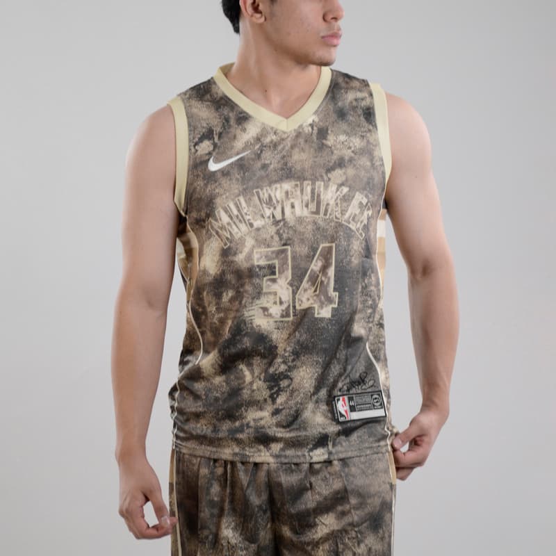 ست رکابی و شلوارک بسکتبالی میلواکی باکس مدل Nike-DRI FIT-5B064 خاکی — تصویر ۶