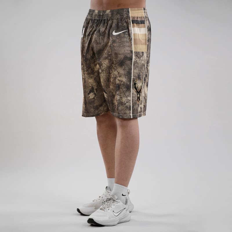 ست رکابی و شلوارک بسکتبالی میلواکی باکس مدل Nike-DRI FIT-5B064 خاکی — تصویر ۷