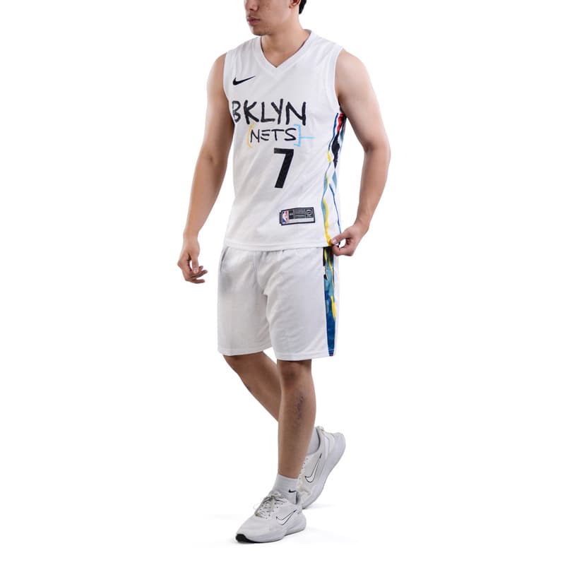 ست رکابی و شلوارک بسکتبالی بروکلین مدل Nike-DRI FIT-5B079 سفید