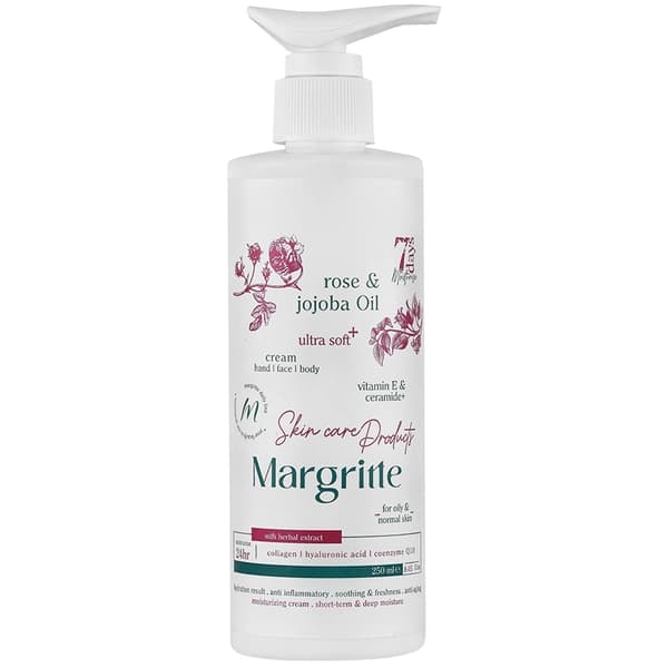کرم مرطوب کننده گل رز و جوجوبا مارگریت (دست-صورت-بدن) 250ml