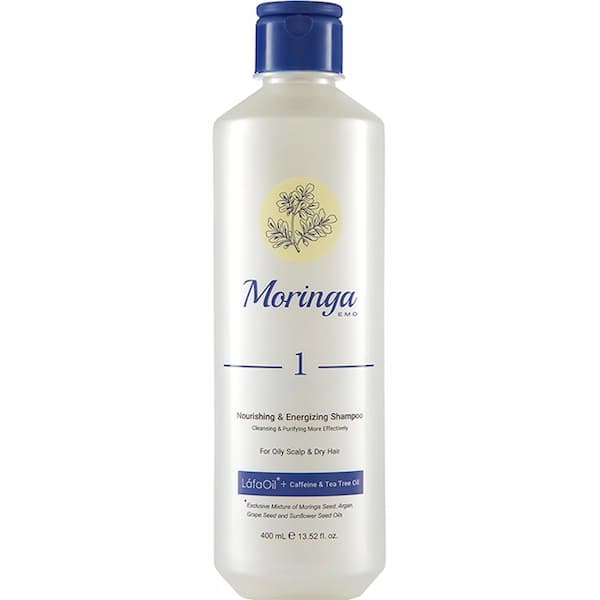 شامپو مغذی و انرژی‌بخش1 مناسب پوست سر چرب و موی خشک مورینگا 400ml — تصویر ۴