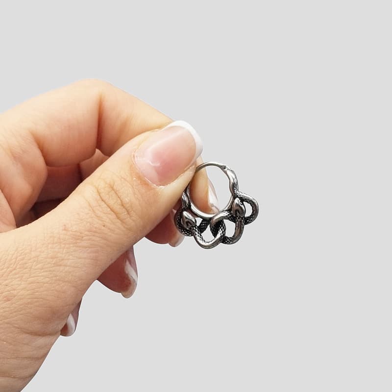 پیرسینگ حلقه طرح مار مدل Coiled Snake کد Hsn-434d8 — تصویر ۶