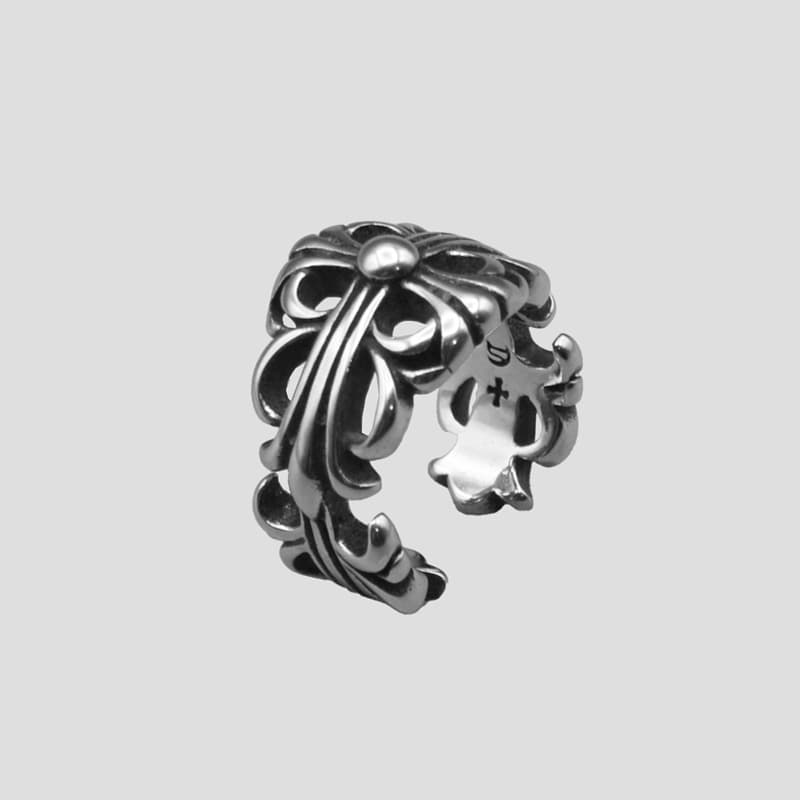 انگشتر صلیب کروم هارتز مدل Broken-Chrome کد Njd708