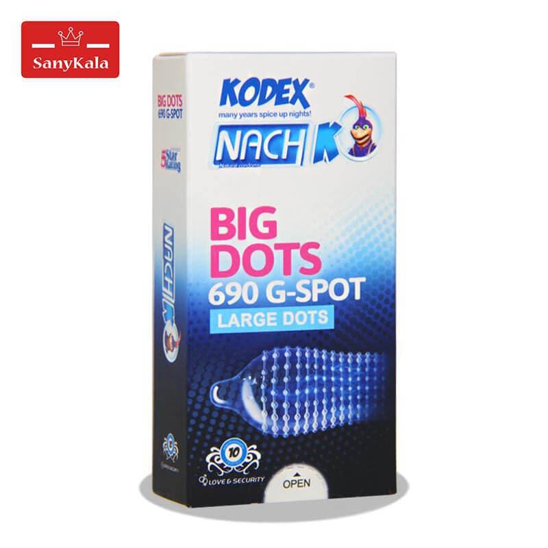 کاندوم خاردار ناچ کدکس مدل BIG DOTS بسته 10 عددی — تصویر ۹