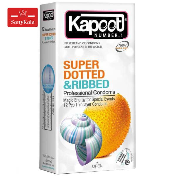 کاندوم کاپوت مدل Super Dotted And Ribbed بسته 12 عددی