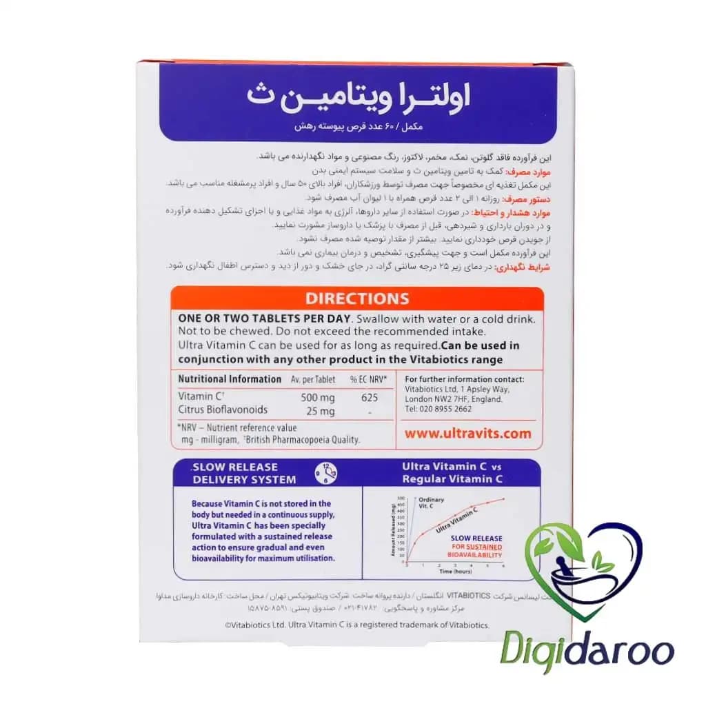 قرص اولترا ویتامین ث 500 میلی گرم ویتابیوتیکس 60 عددی — تصویر ۸