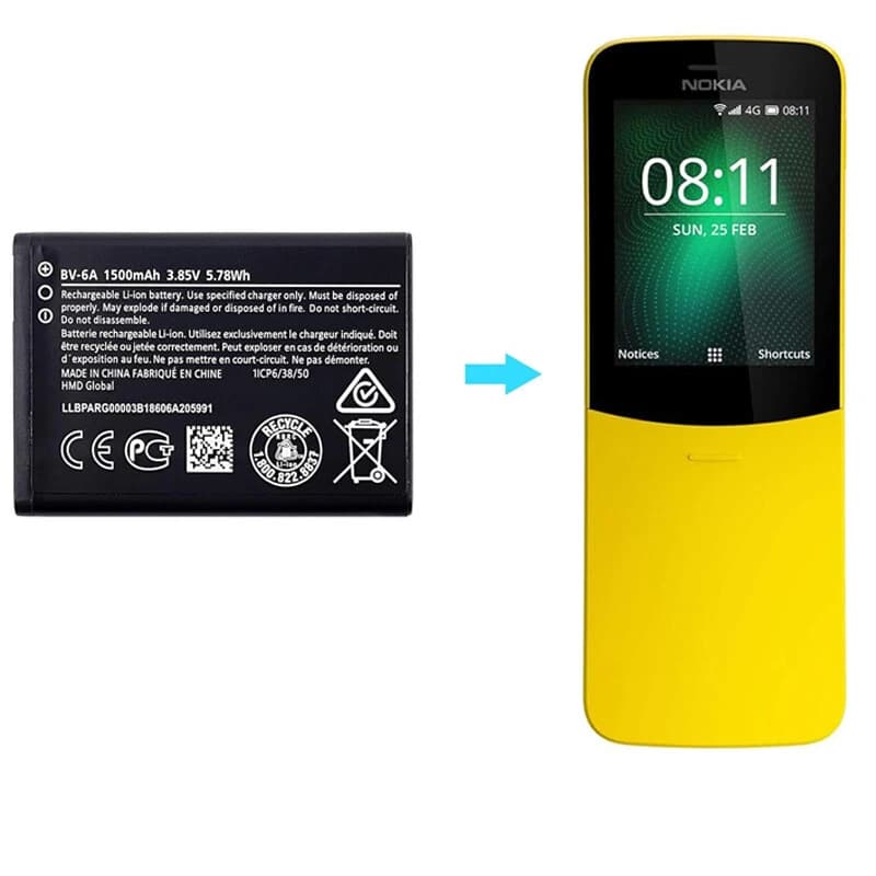 باتری گوشی نوکیا BV-6A مدل Nokia 8110 — تصویر ۷