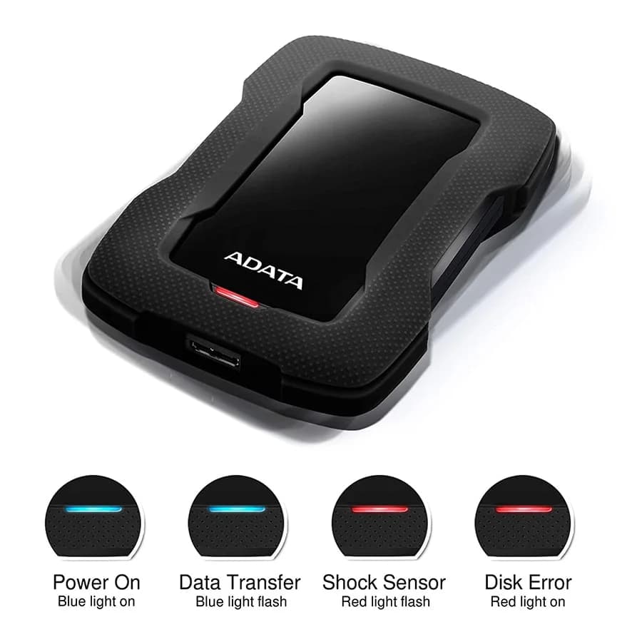 هارد اکسترنال ای دیتا – HD330 2TB Black — تصویر ۴