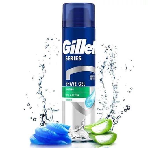 ژل اصلاح ژیلت مدل Soothing Aloe Vera حجم 200 میلی لیتر — تصویر ۹