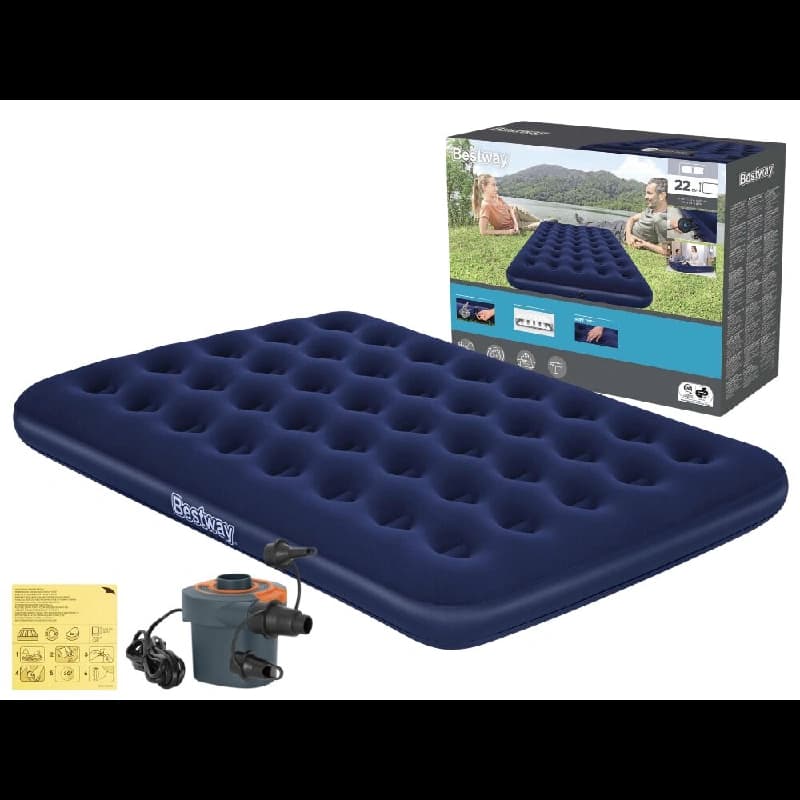 تشک بادی دونفره با پمپ باد برقی 67287 Bestway — تصویر ۹