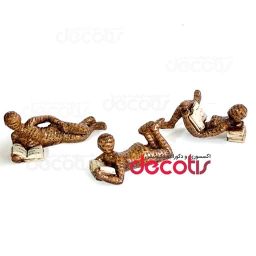 مجسمه آدمک کتابخوان خوابیده طرح نوشته 3 عددی