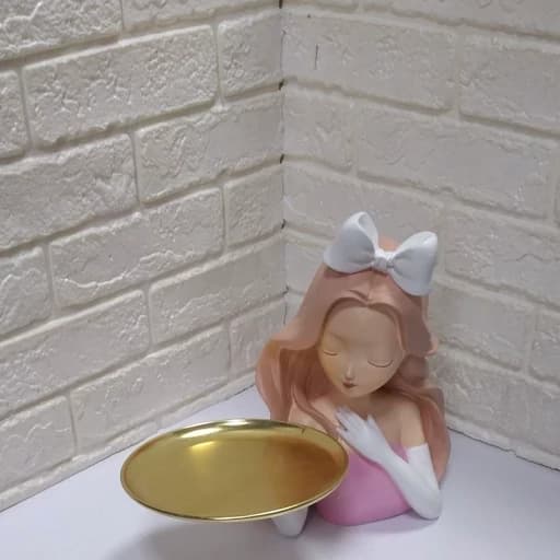 دکوری دختر سینی به دست مجسمه جا جواهری