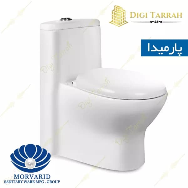 توالت فرنگی چینی مروارید مدل پارمیدا — تصویر ۶
