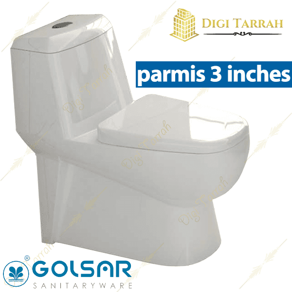 توالت فرنگی چینی گلسار مدل پارمیس 3اینچ