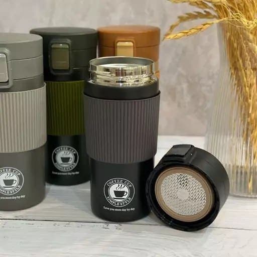 تراول ماگ دور سیلیکونی Tomotree کافه استایل کد 7658 — تصویر ۶