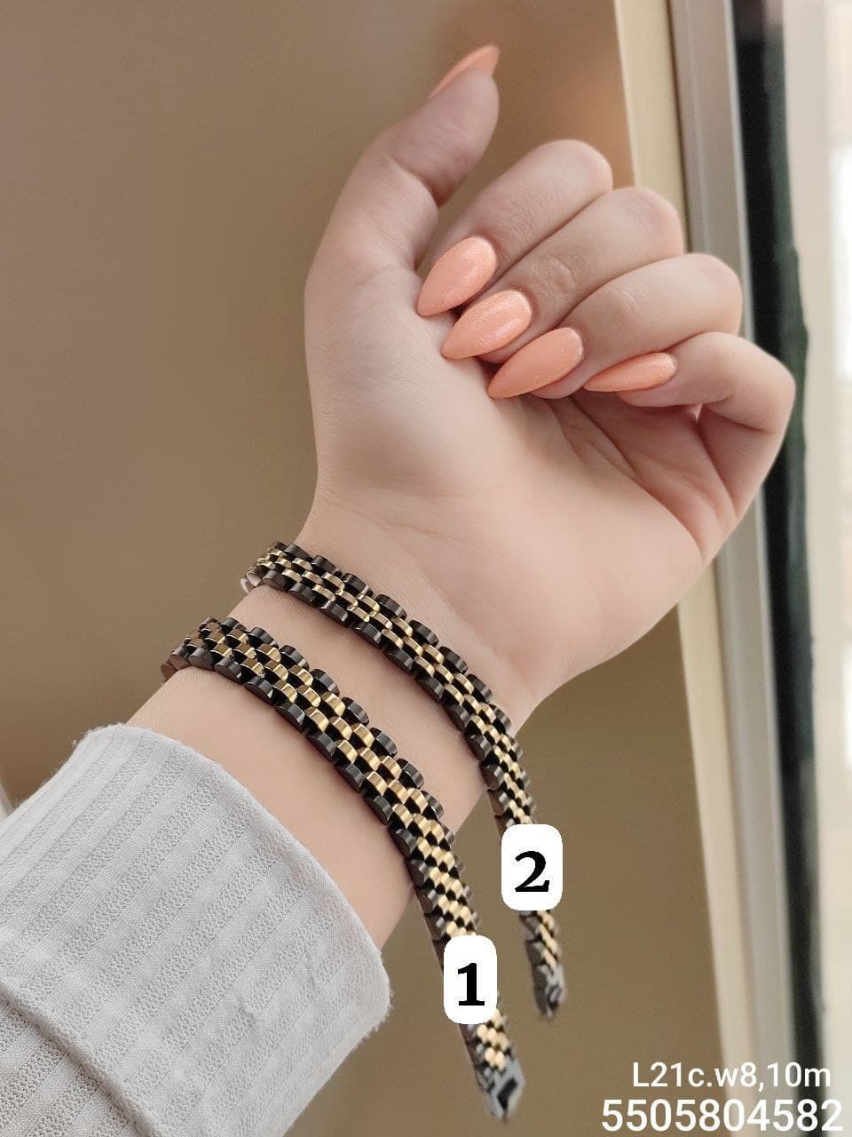 دستبند رولکس استیل (مشکی طلایی) مارک ژوپینگ کیفیت عالی رنگ ثابت کد 1217175
