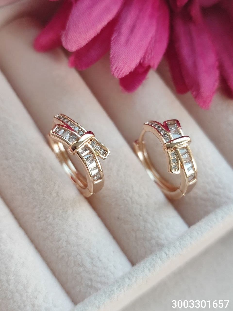 گوشواره حلقه ای نگین تنیسی مارک ژوپینگ کیفیت عالی رنگ ثابت کد 1616668