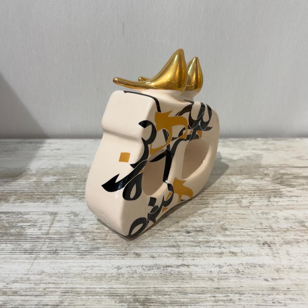 حرف هــ دکوری سرامیکی دستساز طرح کالیگرافی — تصویر ۱۲