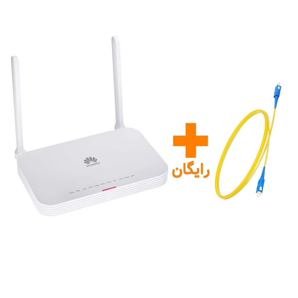 مودم فیبر نوری هوآوی مدل HUAWEI EG8145X6 استوک رنگ سفید به همراه کابل فیبر رایگان