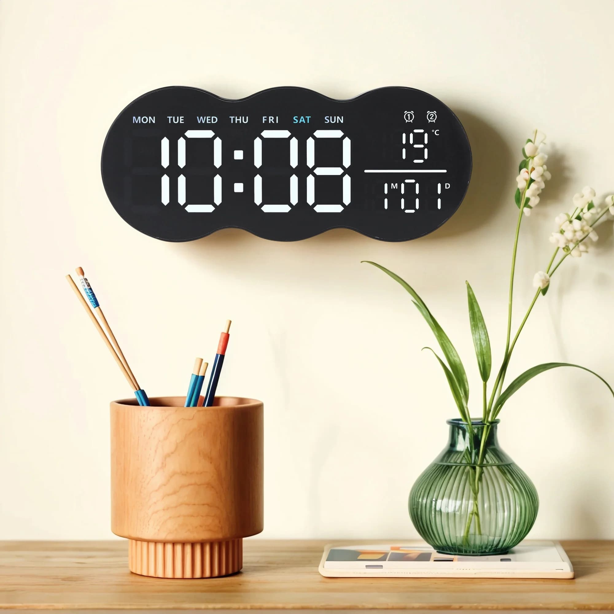 ساعت اتوبوسی LED دیجیتالی با دماسنج و تقویم مدل 28 — تصویر ۷