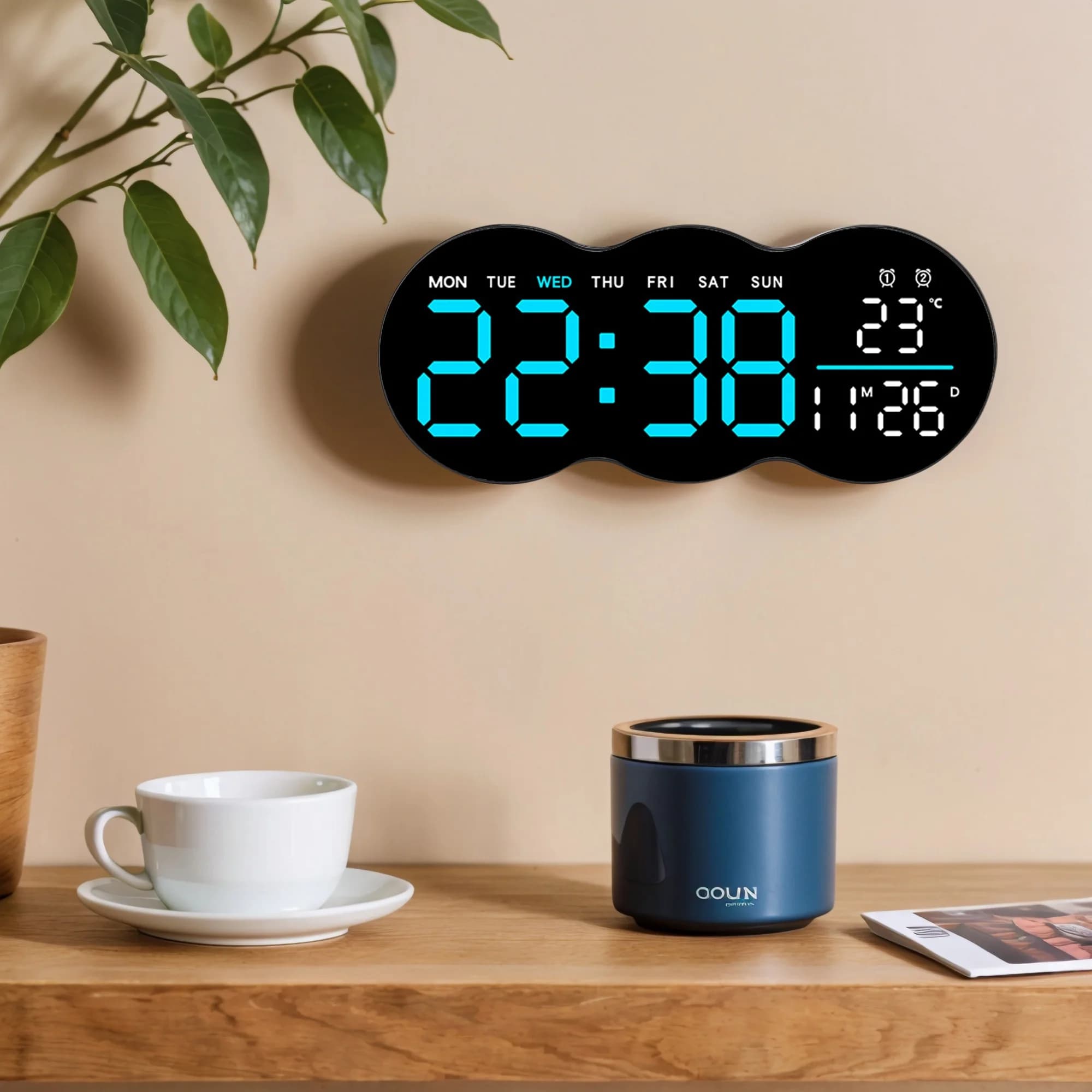 ساعت اتوبوسی LED دیجیتالی با دماسنج و تقویم مدل 28