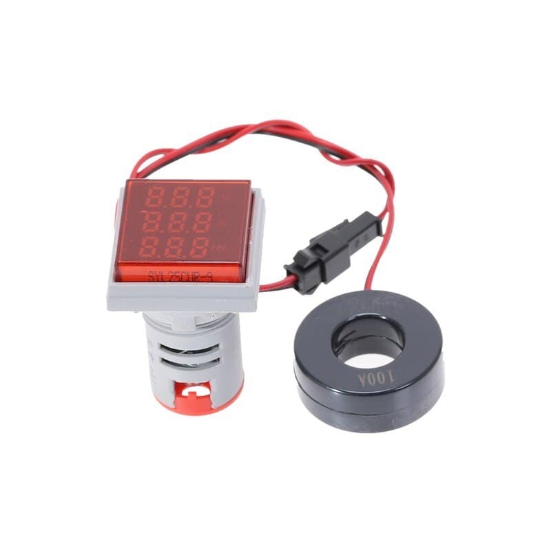 ولتمتر، آمپرمتر و فرکانس متر چراغ سیگنالی AC500V-100A-75Hz مربعی
