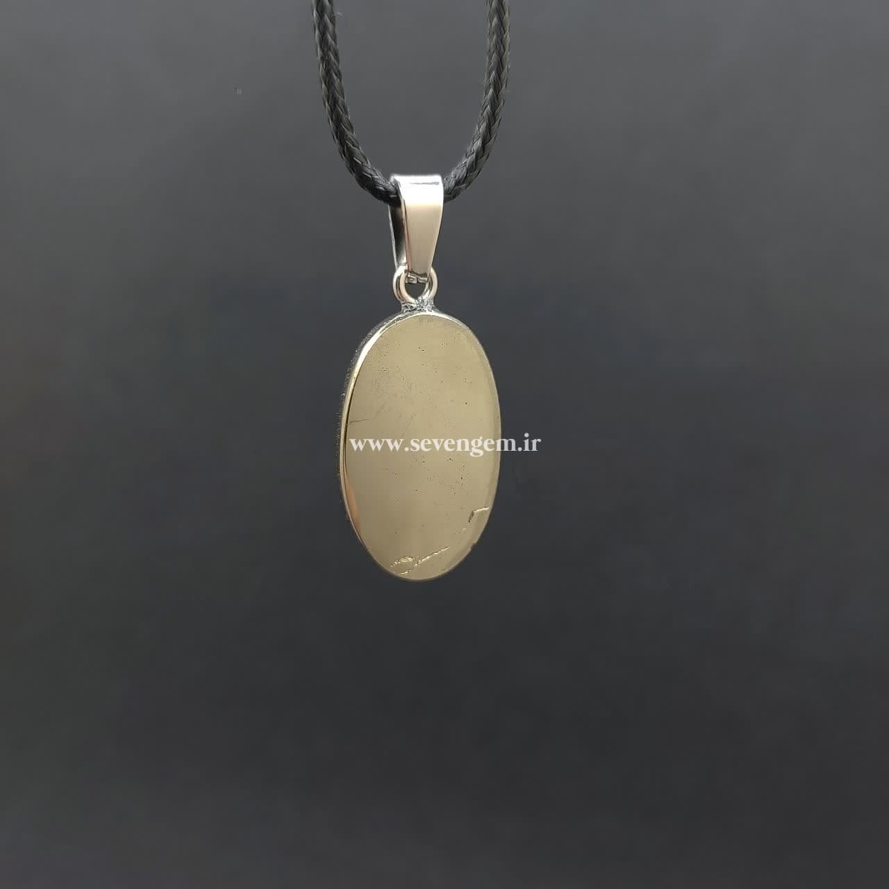 گردنبند سنگ پیریت طلایی آینه ای (کدB422)