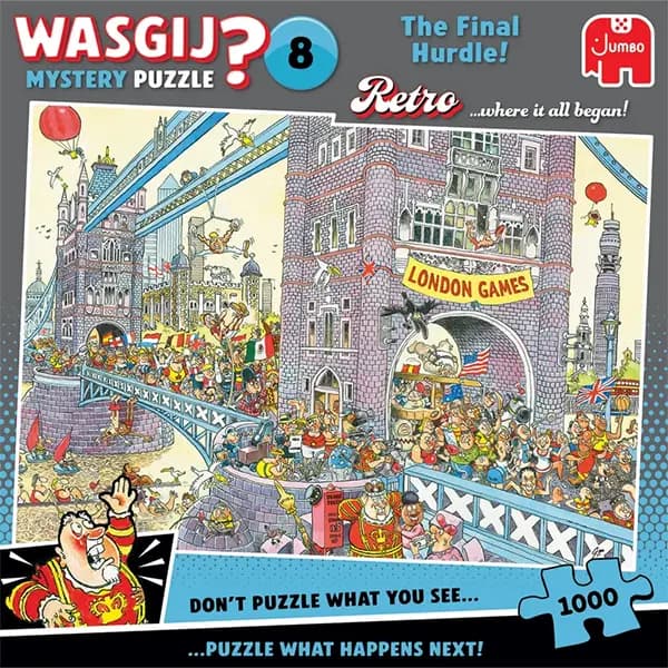 پازل 1000 تکه Wasgij Mystery جامبو طرح آخرین مانع — تصویر ۴