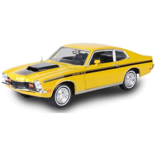 ماکت ماشین فلزی موتورمکس Motormax مدل 1:24 1971 Mercury Comet GT زرد — تصویر ۱۲